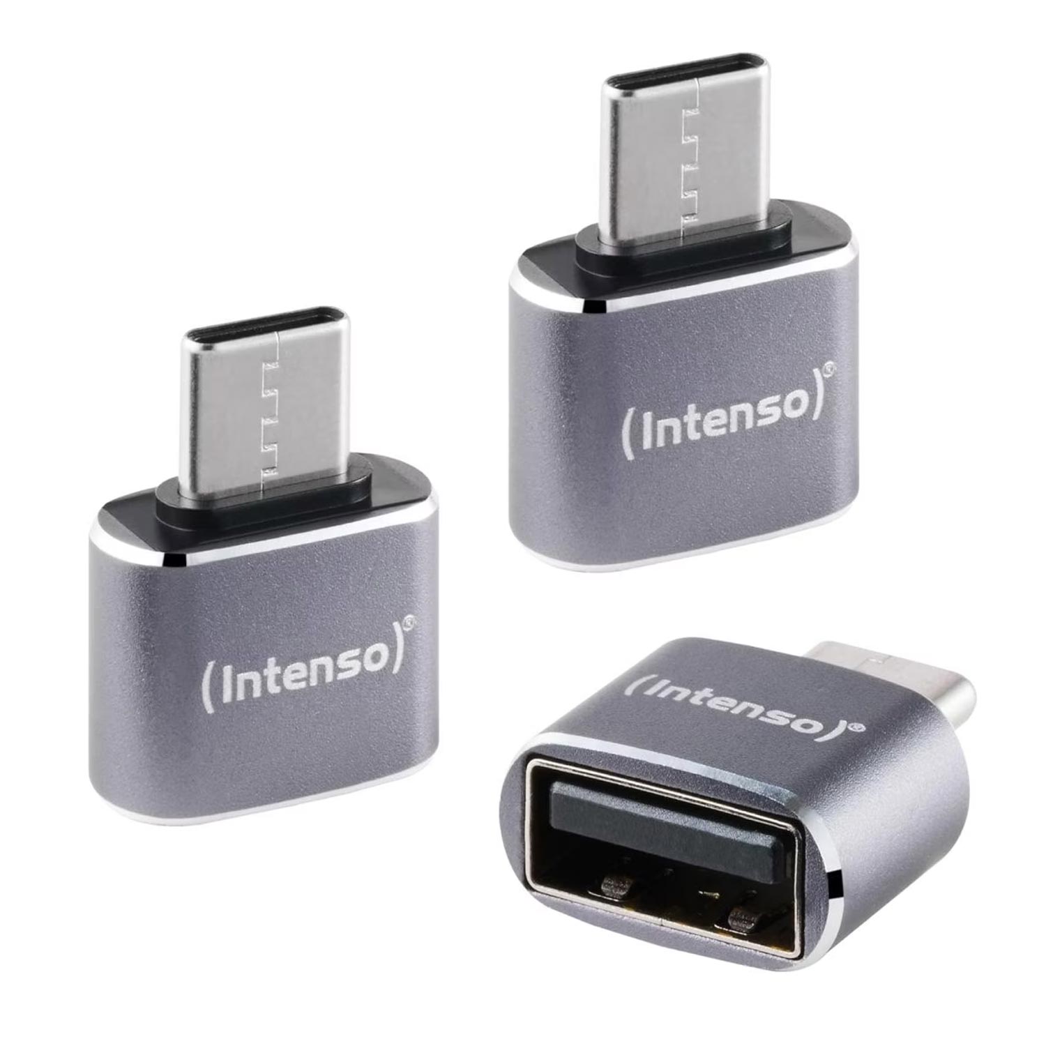 Intenso A480C USB-A zu USB-C Adapter 3er Pack grau