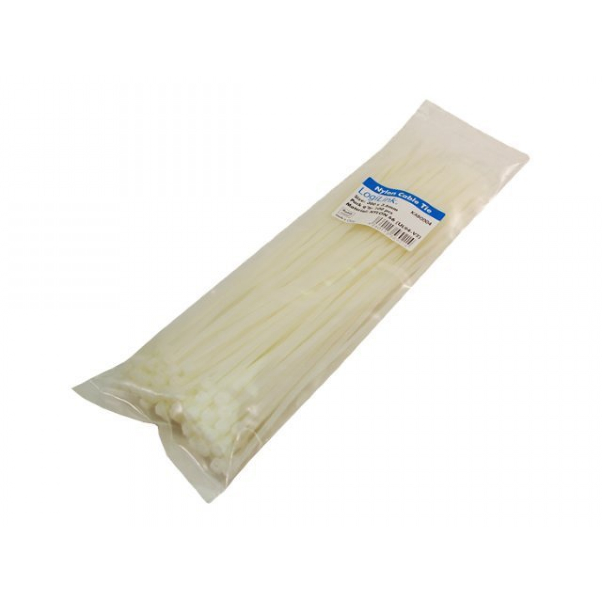 LogiLink KAB0004 Kabelbinder 300x3,4mm 100 Stück transparent