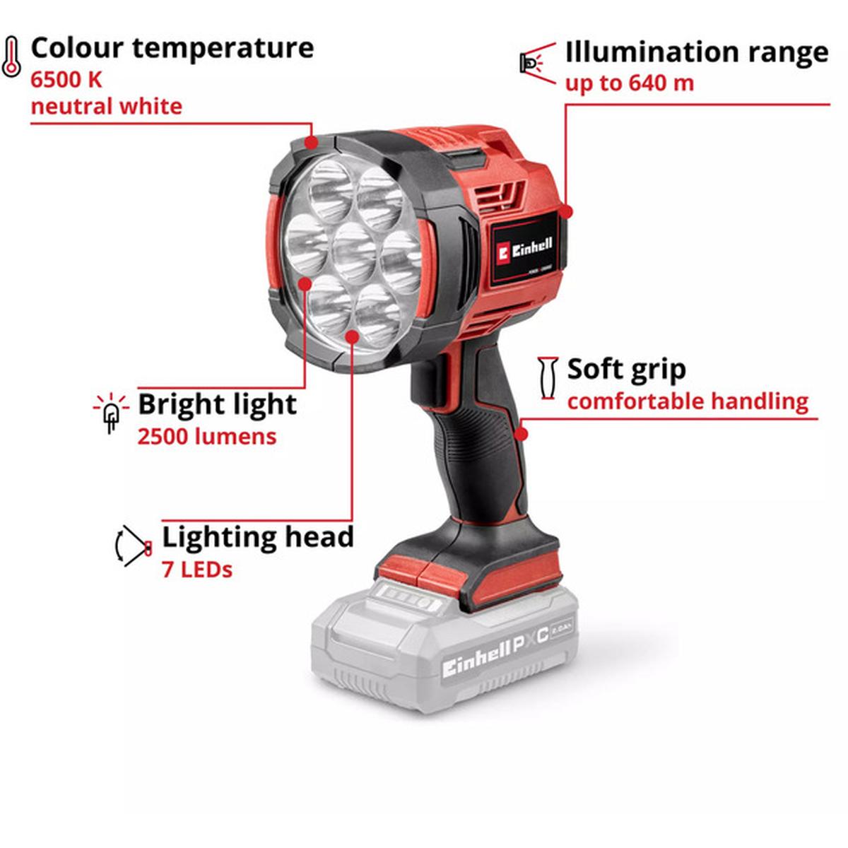 Einhell TE-CL 18/2500 Li-Solo LED Akku-Handscheinwerfer