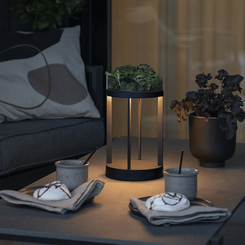 Konstsmide Chieti LED USB-Laterne grau, dimmbar