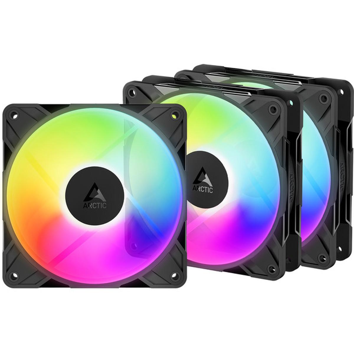 ARCTIC P12 Pro Reverse A-RGB 3 Pack 120mm PWM Lüfter schwarz