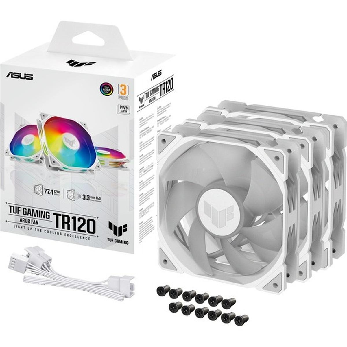 Asus TUF Gaming TR120 ARGB Standard Blade White 3IN1 Gehäuselüfter 3er Pack