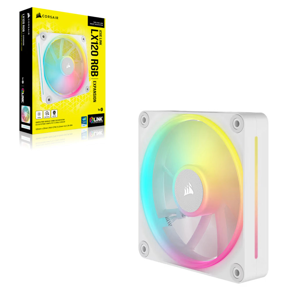 Corsair iCUE LINK LX120 RGB 120mm PWM-Lüfter weiß