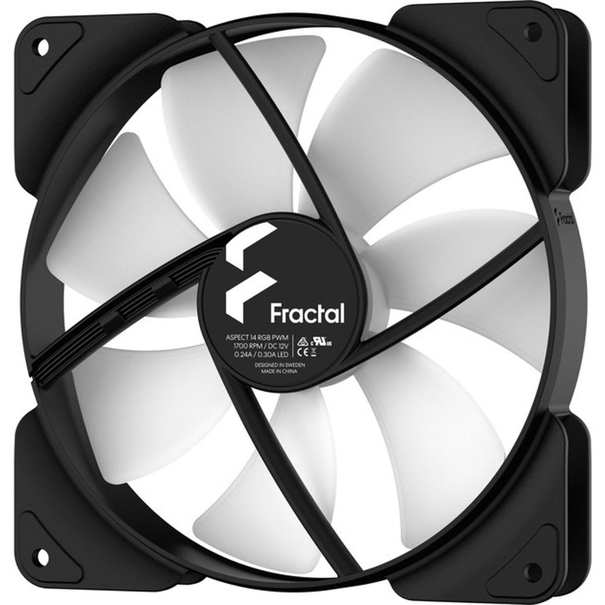 Fractal Design Aspect 14 RGB PWM 140mm Gehäuselüfter 3er-Pack schwarz