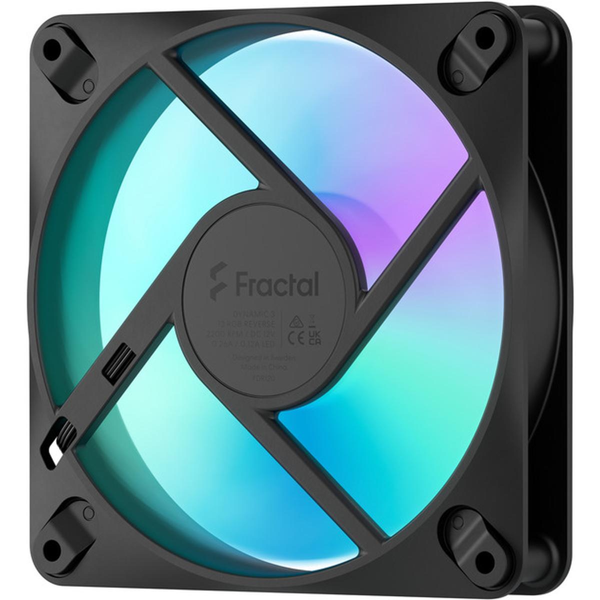 Fractal Design Dynamic 3 12 Reverse RGB 120mm Gehäuselüfter schwarz