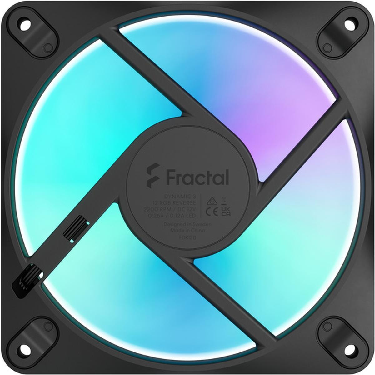 Fractal Design Dynamic 3 12 Reverse RGB 120mm Gehäuselüfter schwarz