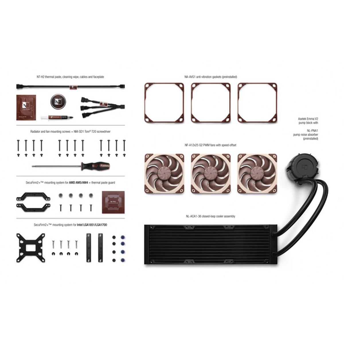 Noctua NL-LC1-36 360mm All-in-One-Wasserkühlung schwarz/braun/beige