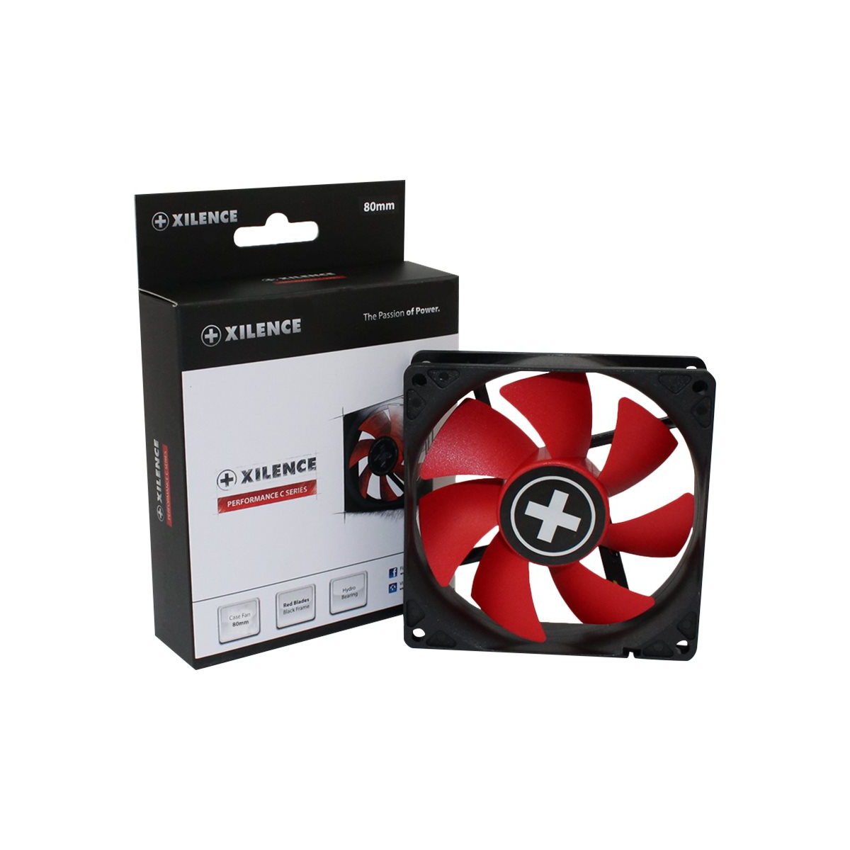 Xilence XPF80.R Gehäuselüfter 80mm rot/schwarz