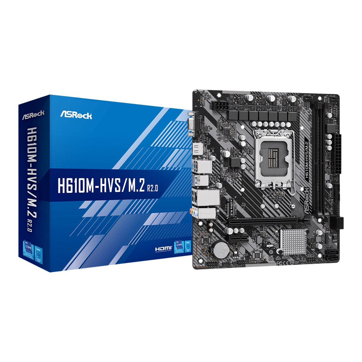ASRock H610M-HVS/M.2 R2.0 Intel H610 LGA 1700 Micro ATX Mainboard