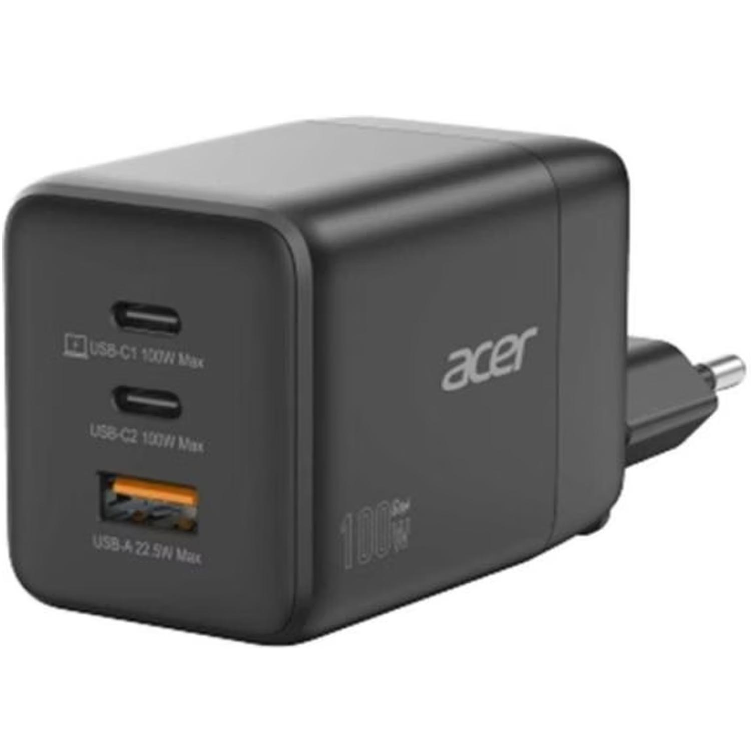 Acer GaN Charger 2x USB-C + 1x USB-A Ladegerät schwarz