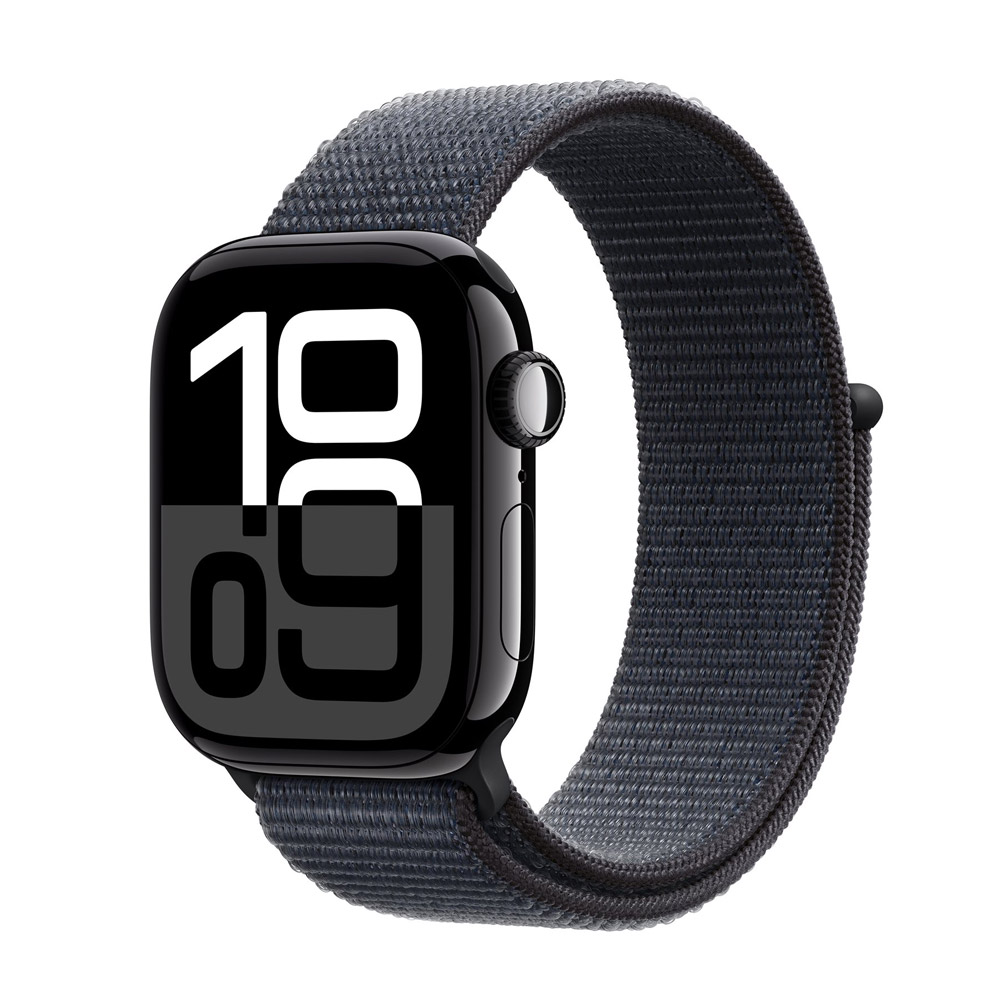 Apple Watch Series 10 GPS 42mm Aluminium Diamantschwarz Sport Loop Tinte