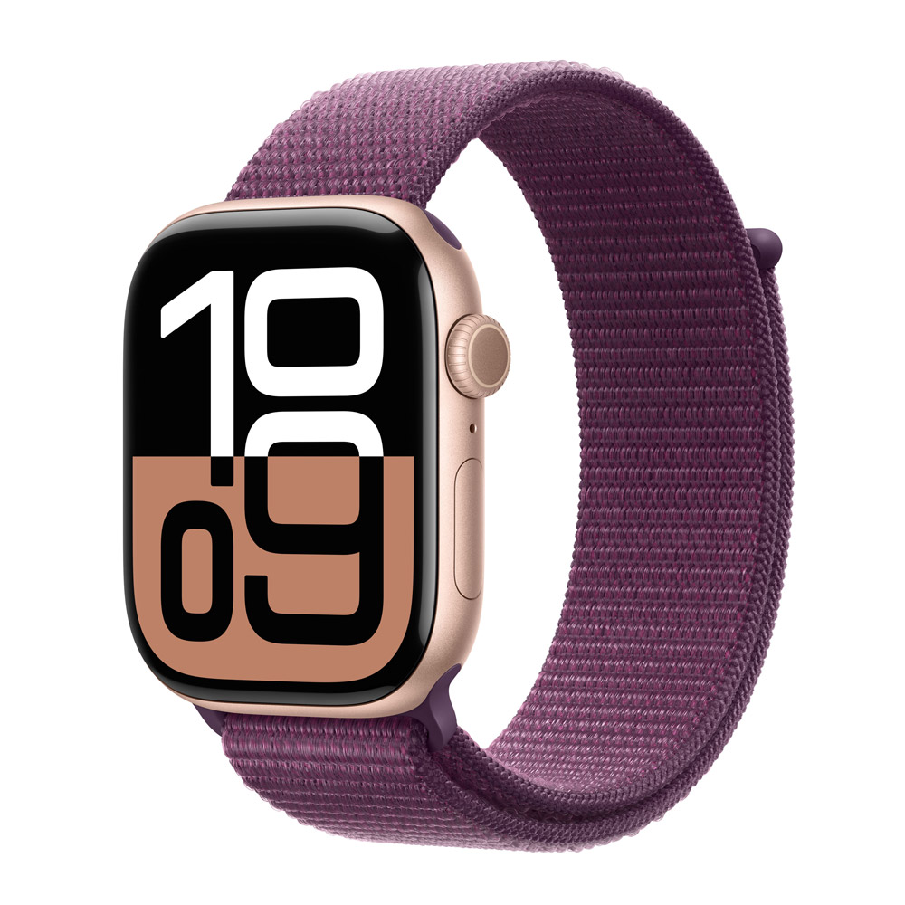 Apple Watch Series 10 4G 46mm Aluminium Roségold Sport Loop Pflaume