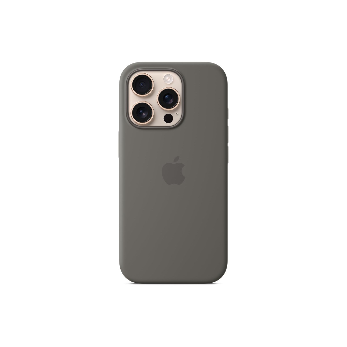 Apple Silikon Case mit MagSafe für Apple iPhone 16 Pro steingrau