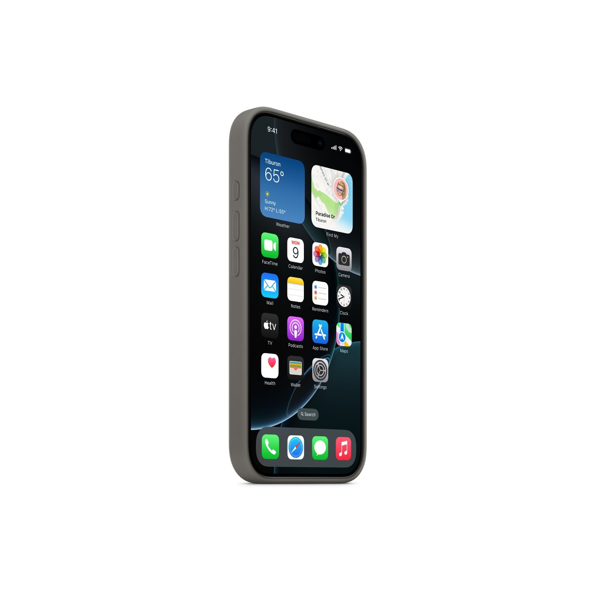 Apple Silikon Case mit MagSafe für Apple iPhone 16 Pro steingrau