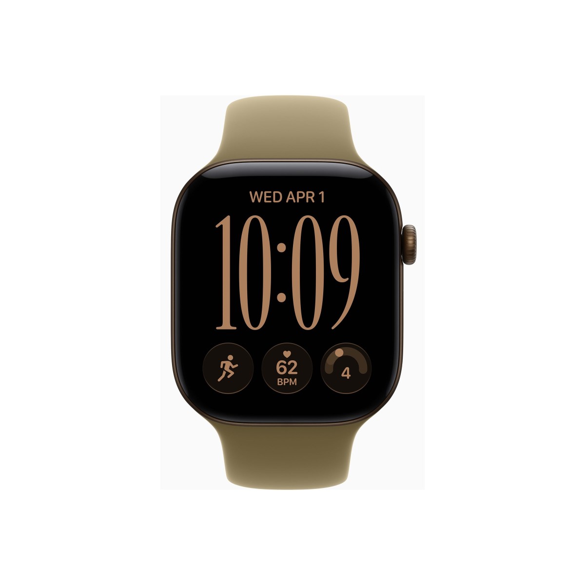 Apple Watch Series 12 46mm GPS Aluminium dunkelbronze mit Sportarmband Oliv M/L