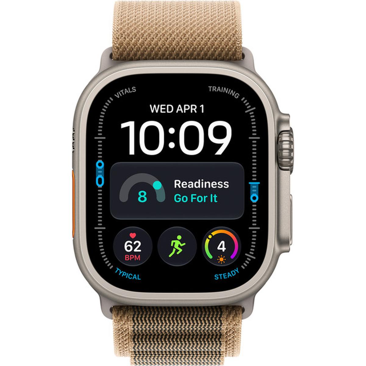 Apple Watch Ultra 4 GPS + Cellular 49mm Titan Smartwatch mit Alpine Loop L natur/wüstensand