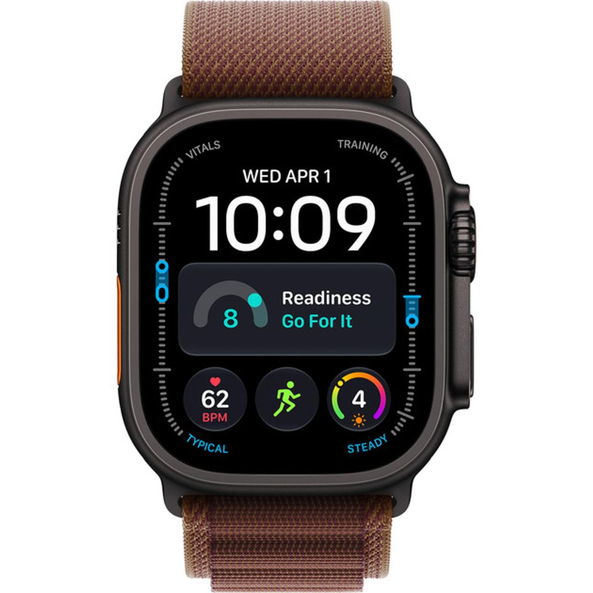 Apple Watch Ultra 4 GPS + Cellular 49mm Titan Smartwatch mit Alpine Loop L schwarz/burgunder