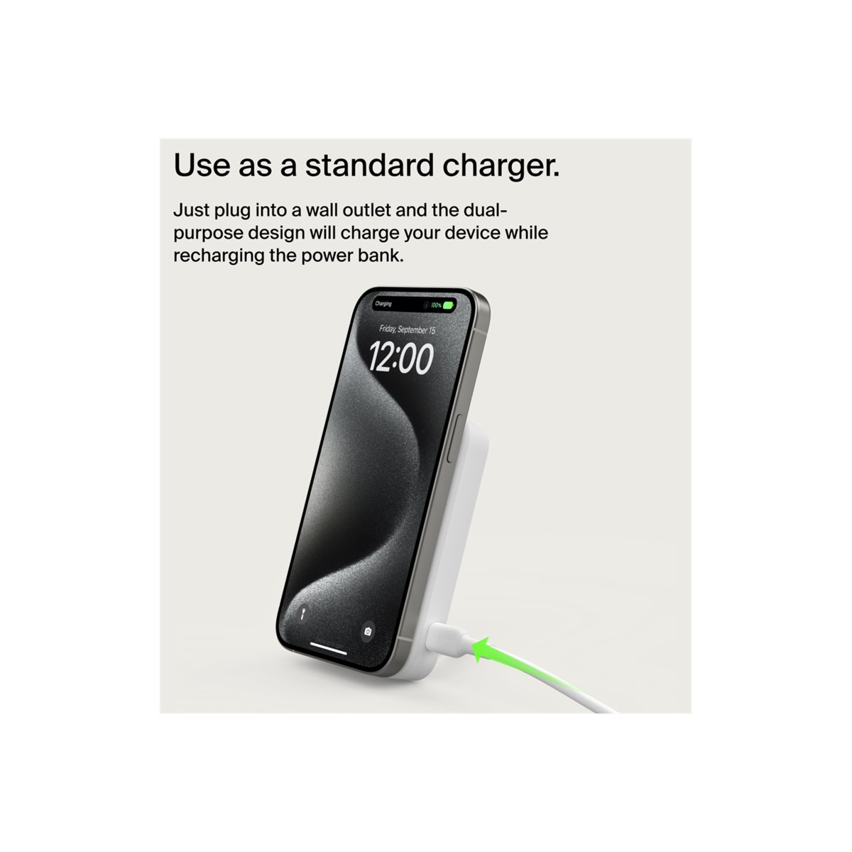 Belkin BoostCharge Pro kabellose Powerbank 8000mAh Qi2 weiß