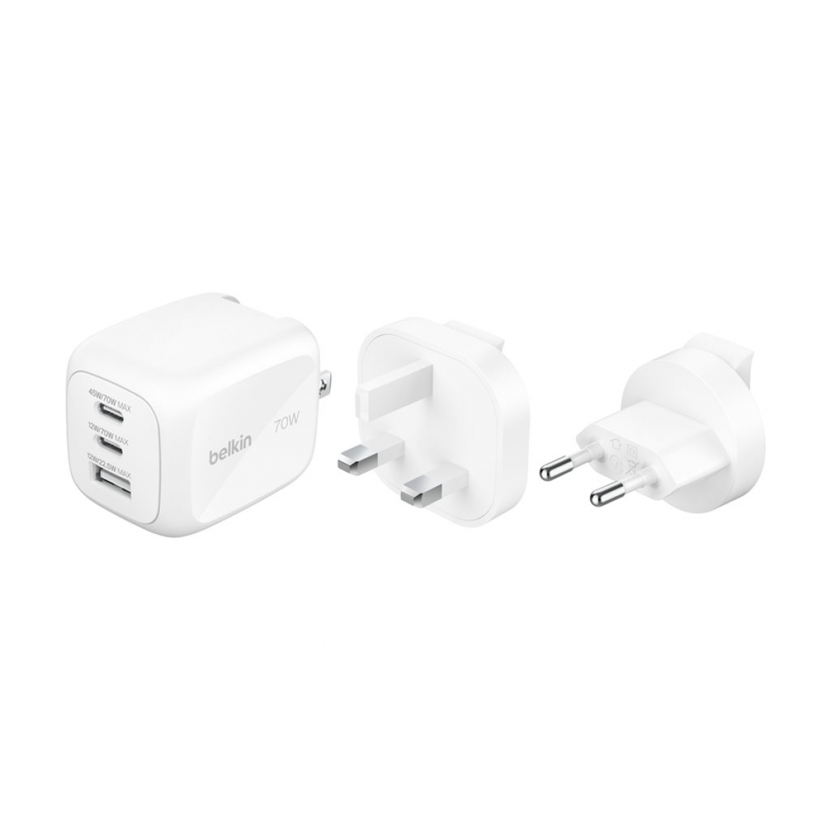 Belkin 70W GaN 3-Port-Ladegerät weiß