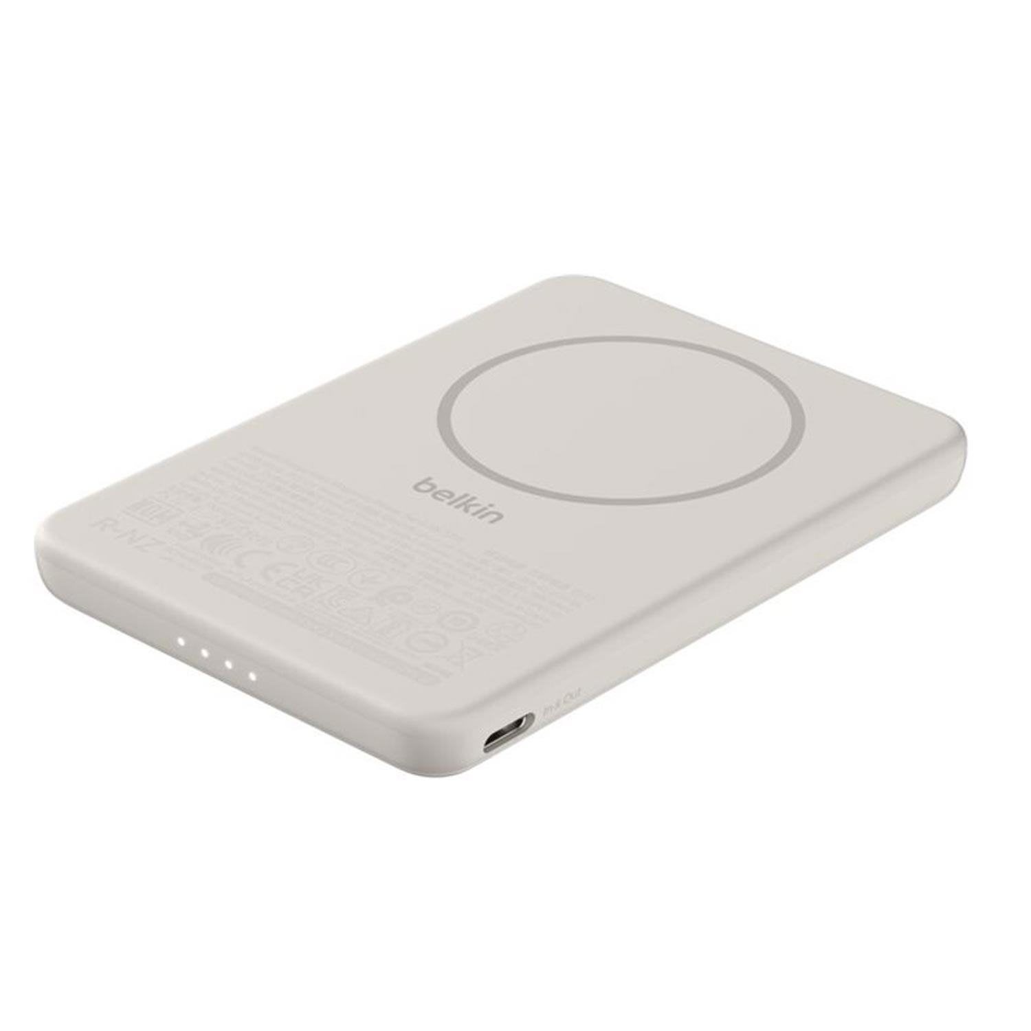 Belkin BoostCharge 5.000mAh magnetische Powerbank mit Magnetring beige (2.Wahl)