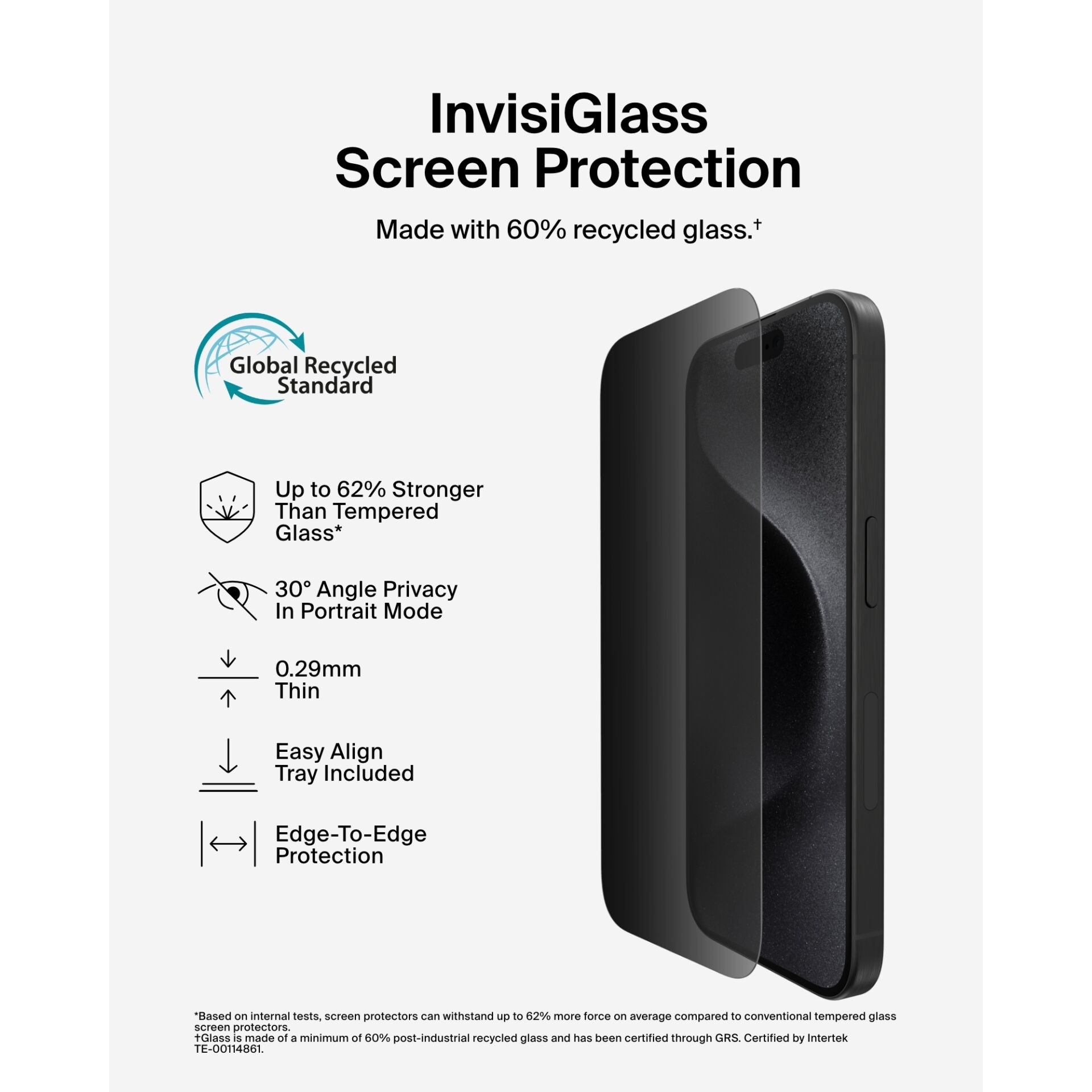 Belkin ScreenForce InvisiGlass Sichtschutz für Apple iPhone 16 Pro Max