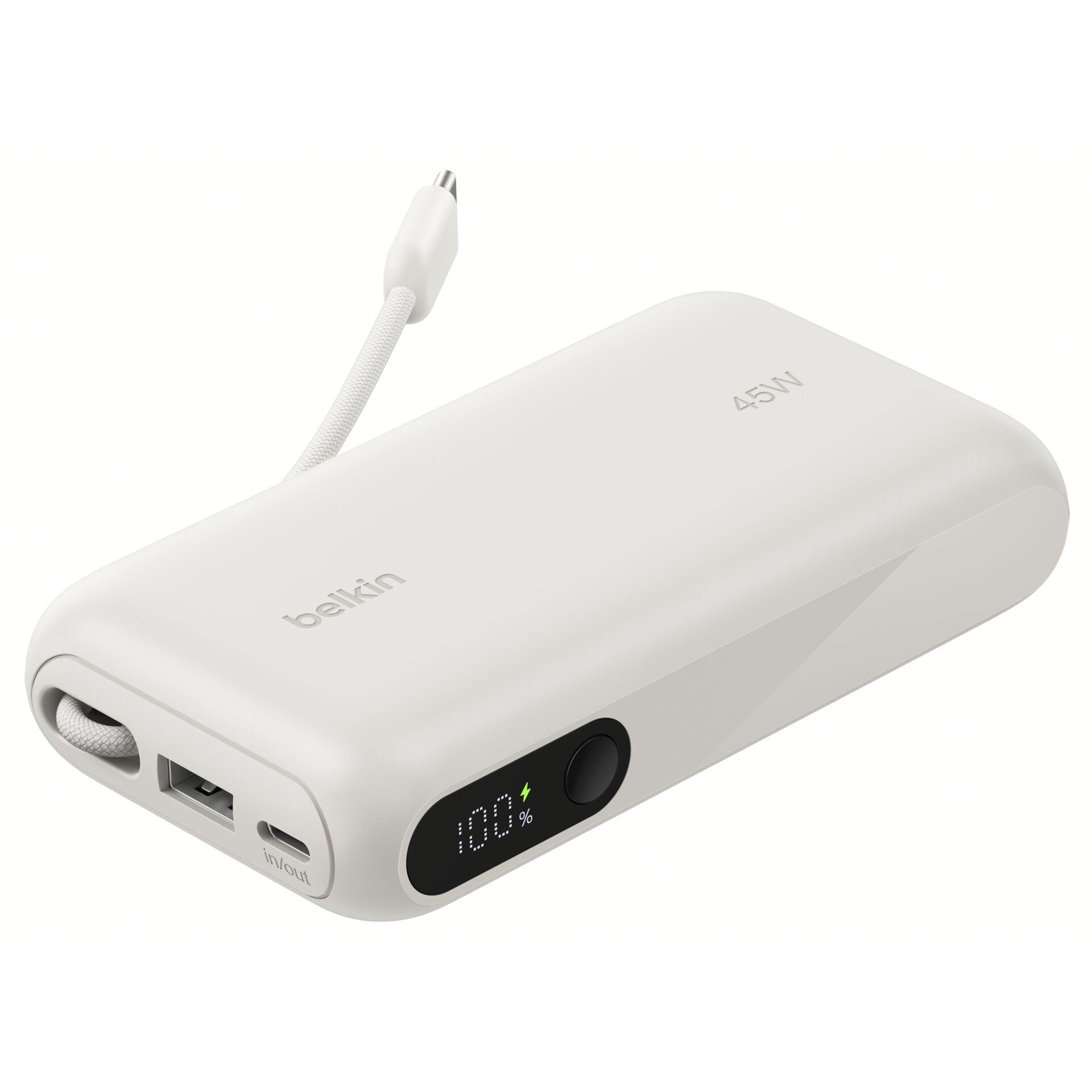 Belkin UltraCharge 10.000mAh Powerbank mit USB-C-Kabel beige