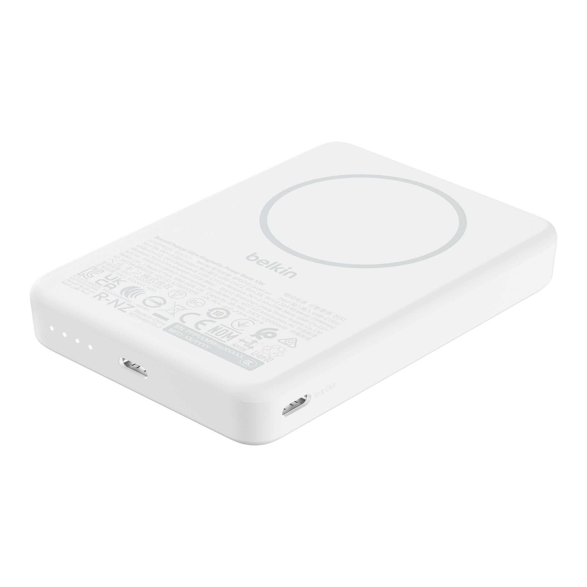 Belkin BoostCharge 10.000mAh magnetische Powerbank weiß