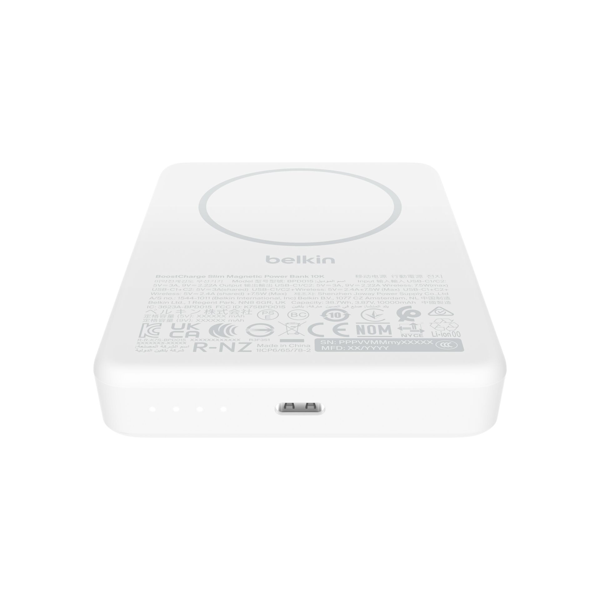 Belkin BoostCharge 10.000mAh magnetische Powerbank weiß