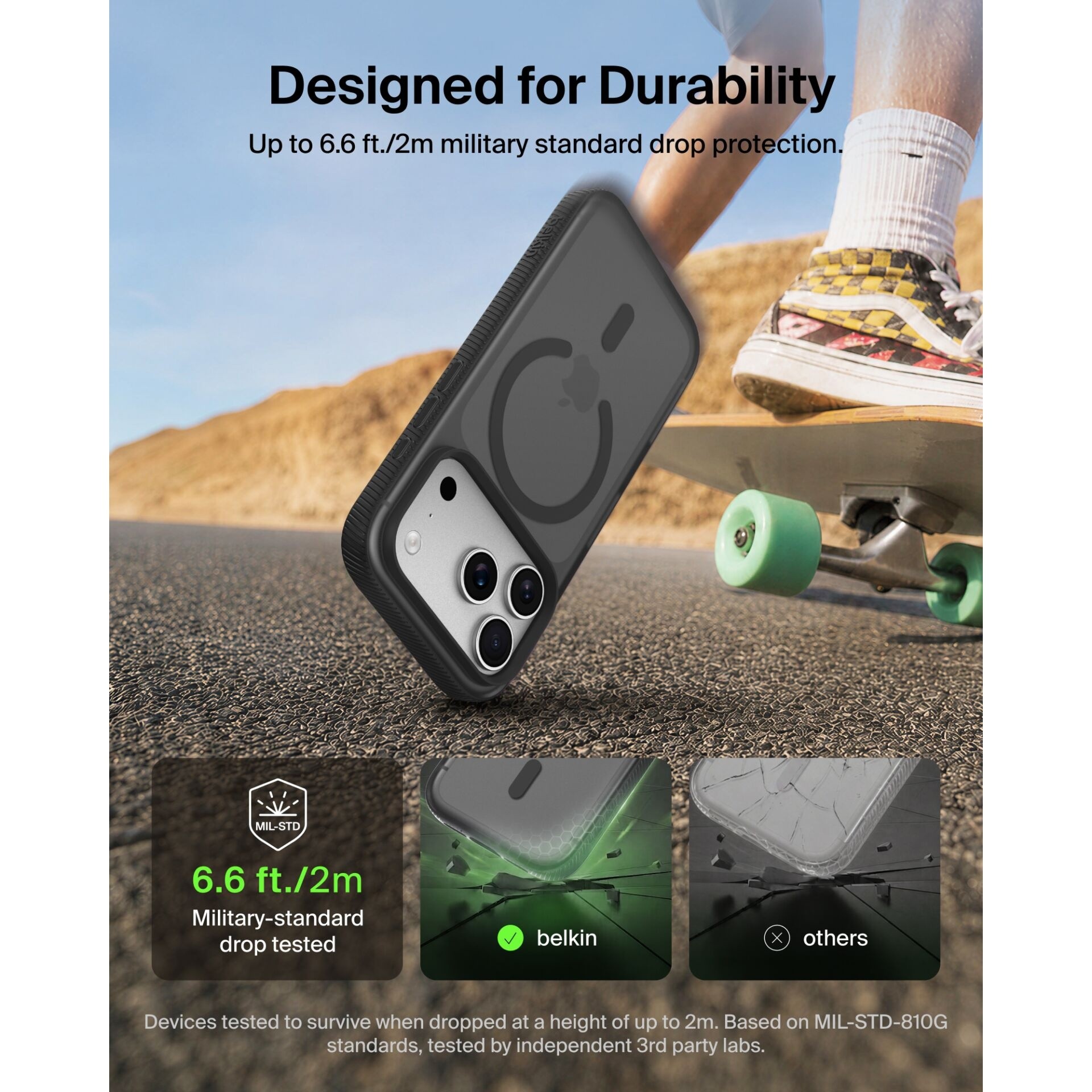 Belkin Grip MagSafe Handyhülle für Apple iPhone 18 Pro Max schwarz