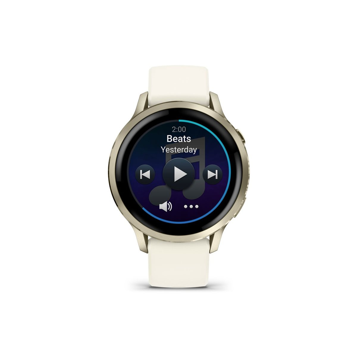 Garmin Venu 4 (41mm) Fitness-Smartwatch mit Silikon-Armband (18mm) beige/lunargold/bone