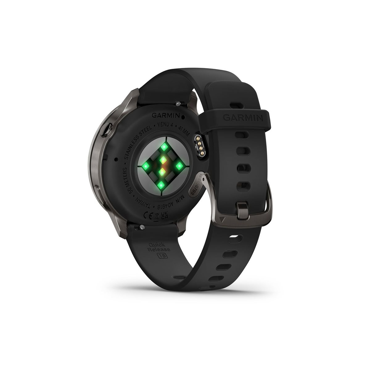 Garmin Venu 4 (41mm) Fitness-Smartwatch mit Silikon-Armband (18mm) schwarz/schiefergrau