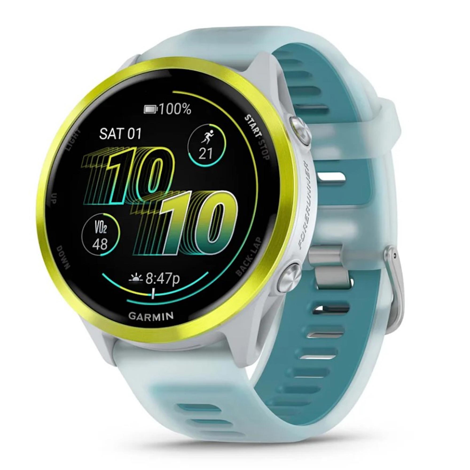Garmin Forerunner 570 47mm GPS-Uhr steinweiß/gelb