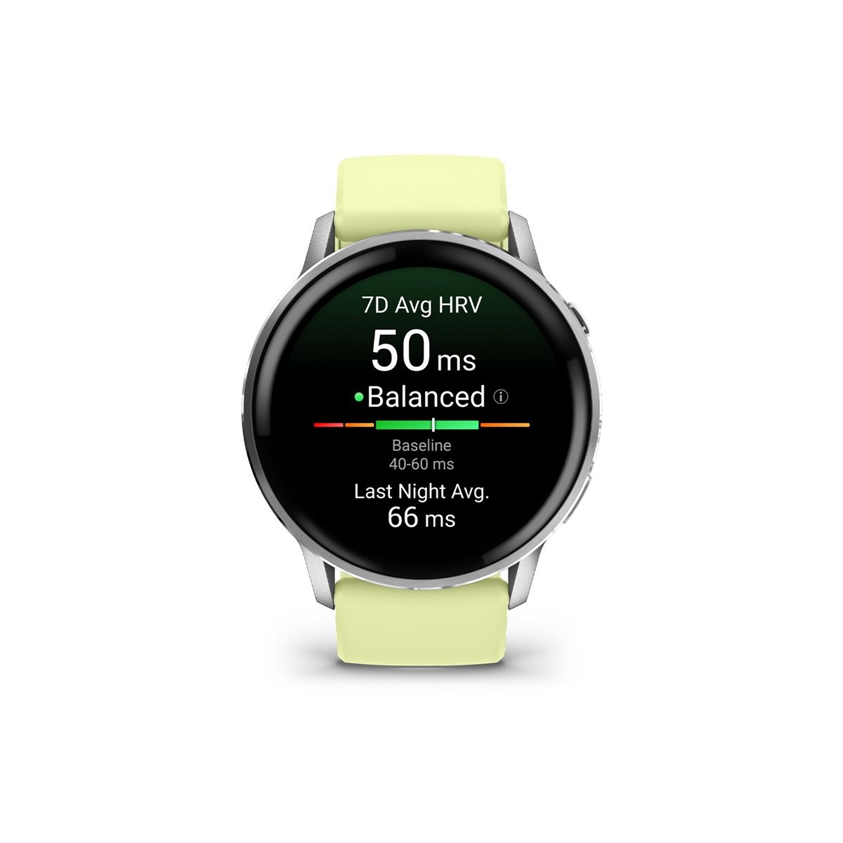 Garmin Venu® 4 (45mm) Fitness-Smartwatch mit Silikon-Armband (22mm) grau/silber/zitrone