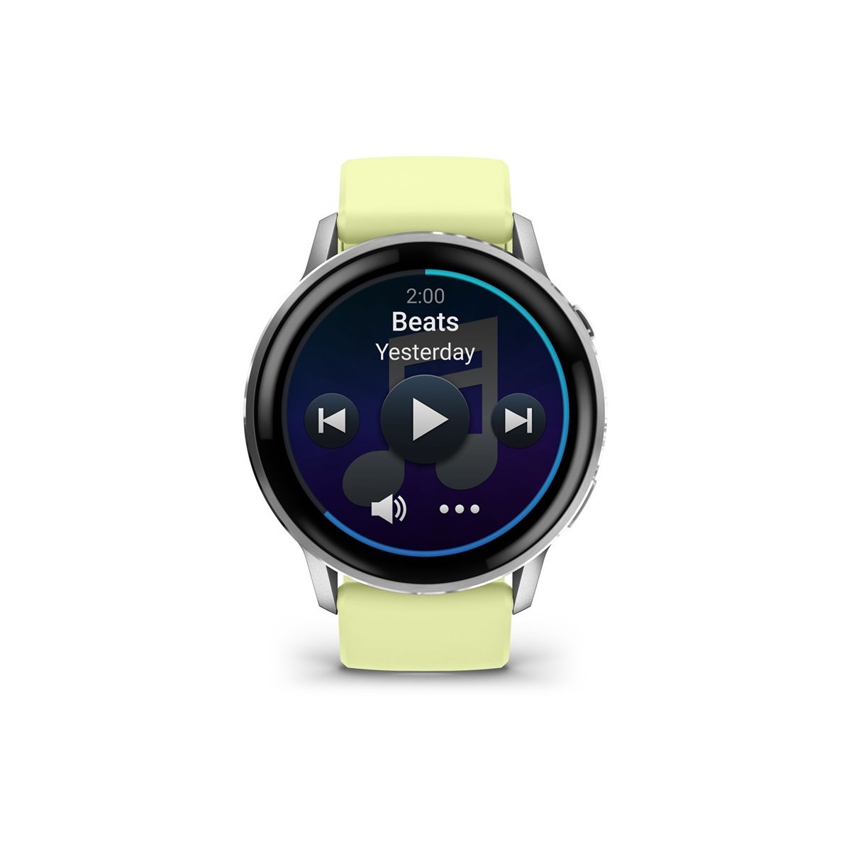 Garmin Venu® 4 (45mm) Fitness-Smartwatch mit Silikon-Armband (22mm) grau/silber/zitrone