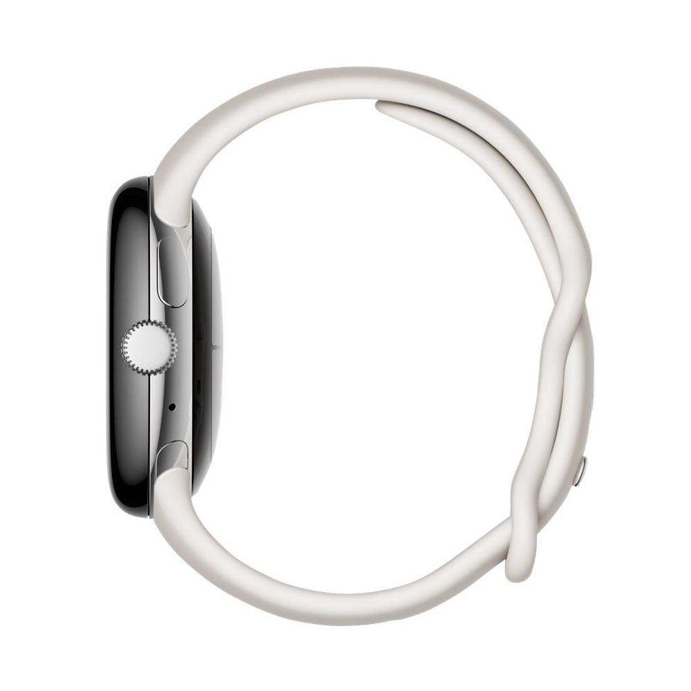 Google Pixel Watch Bluetooth Polished Silver Sportarmband Chalc