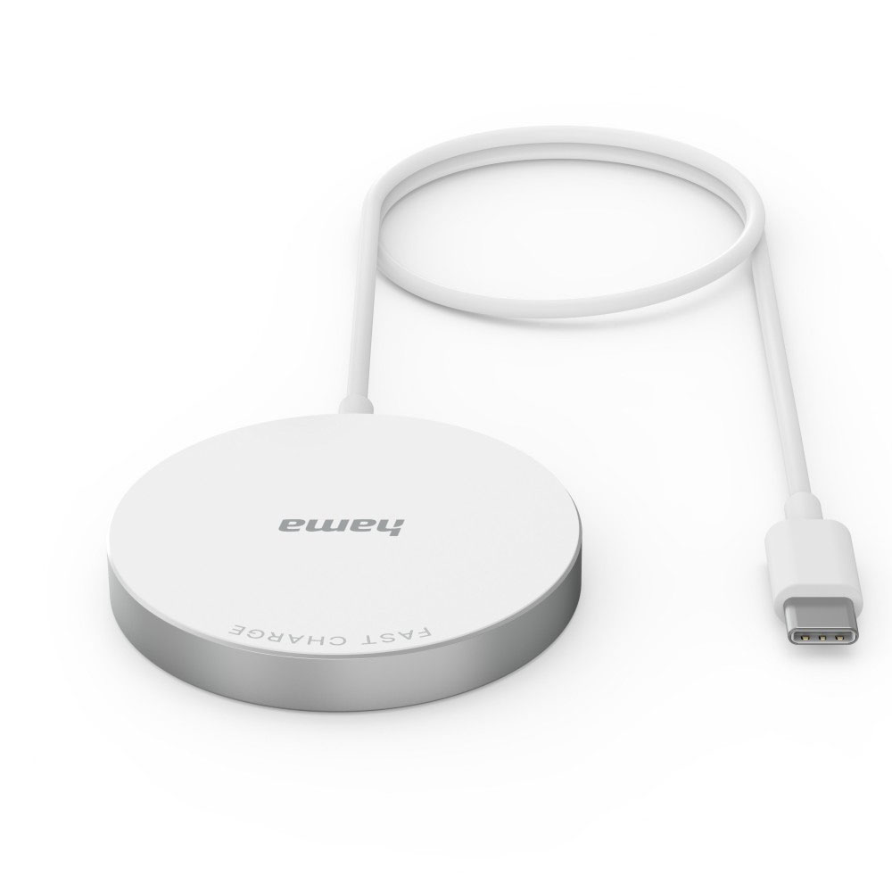 Hama Wireless Charger MagCharge FC15 15 W kabellos für Apple iPhone Weiß