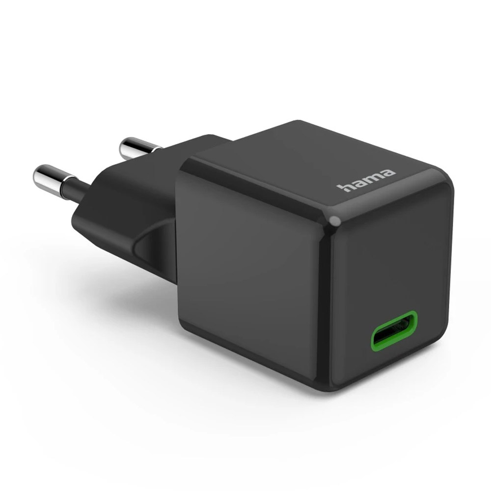Hama Schnellladegerät, USB-C, Super-Mini-Charger, PD, 20 W, Schwarz