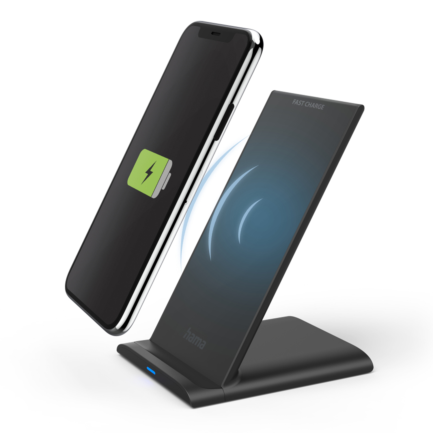 Hama QI-FC10S - Drinnen - USB Hama Wireless Charger "QI-FC10S", 10 W, kabelloses Smartphone-Ladepad, SchwarzKabelloses Aufladen - 1 m - Schwarz