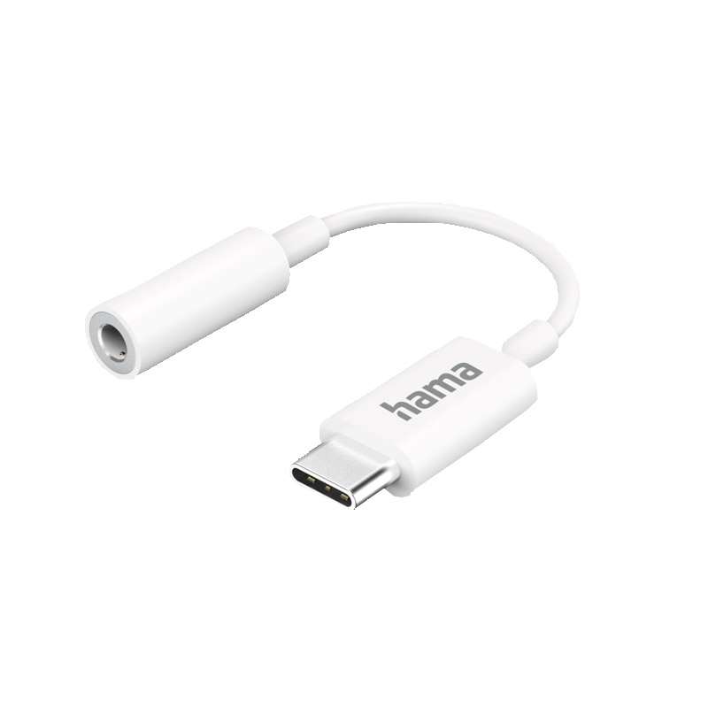 Hama Aux-Adapter USB-C  3,5-mm-Klinke-Buchse, Weiß