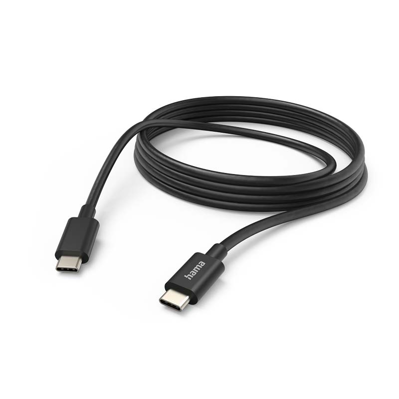 Hama Ladekabel, USB-C - USB-C, 3 m, Schwarz