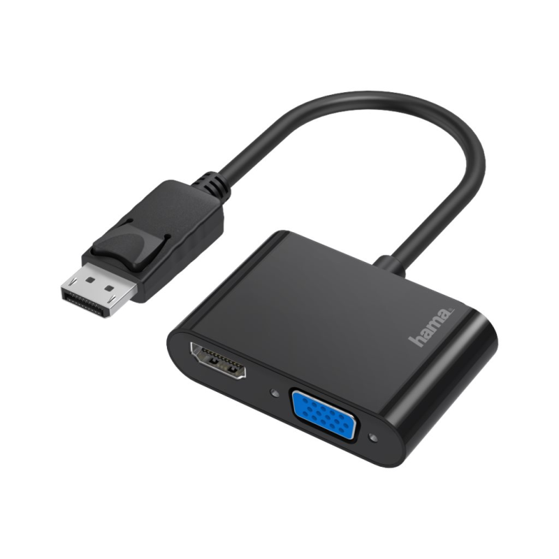 Hama Video-Adapter, 2in1, DisplayPort-Stecker - VGA & HDMI-Buchse, Ultra-HD 4K