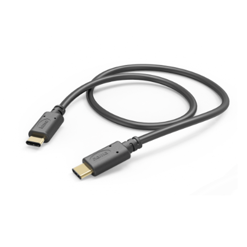 Hama Ladekabel, USB-C - USB-C, 1 m Schwarz