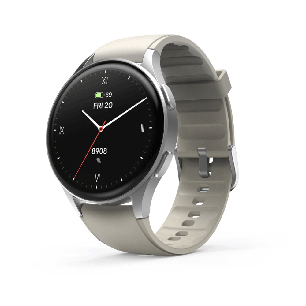 Hama Smartwatch 8900 GPS AMOLED 1.32 Telefonfunktion Alexa rund Silber