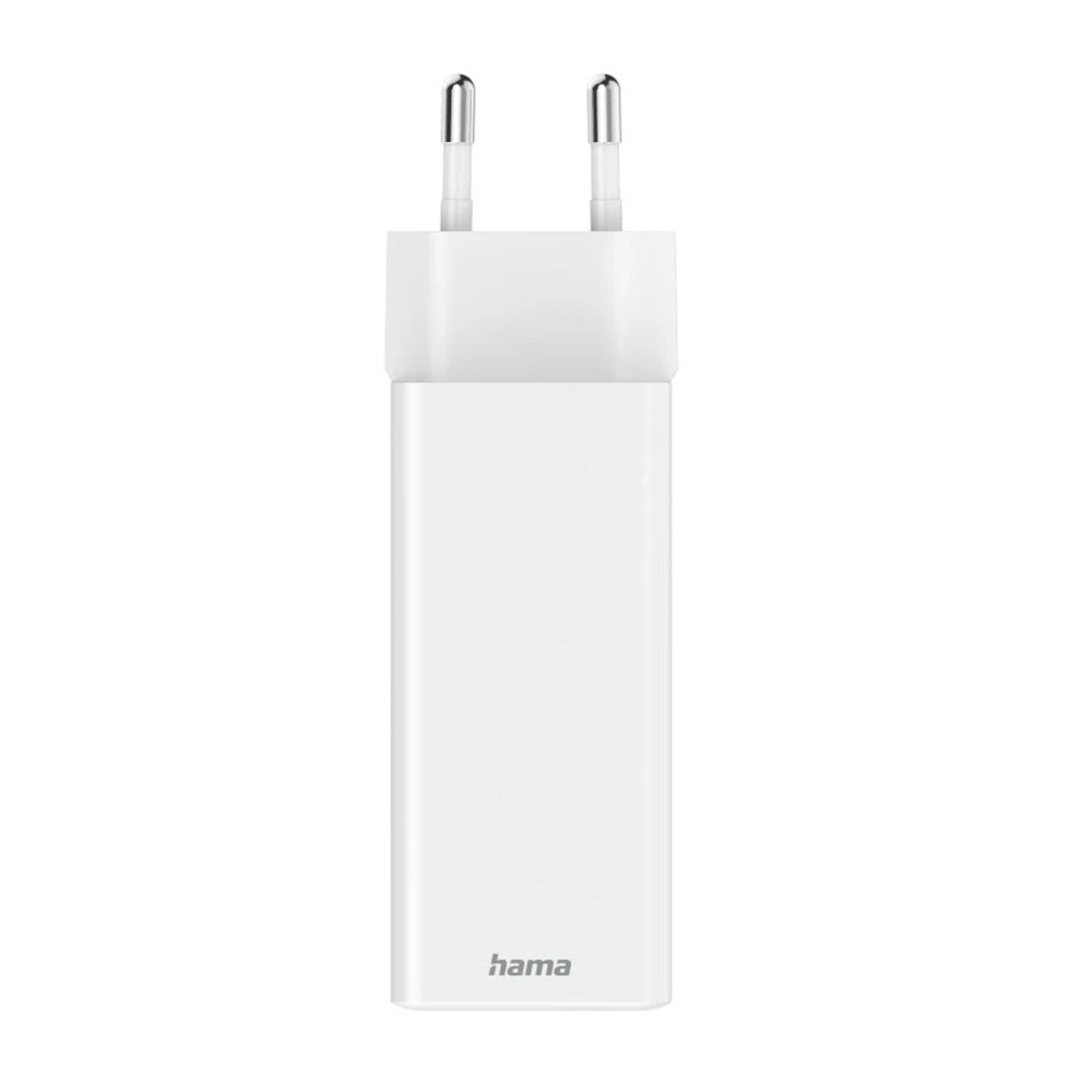 Hama Schnellladegerät, GaN, 2x USB-C, 1x USB-A, Mini-Ladegerät, PD, 100 W, Weiß