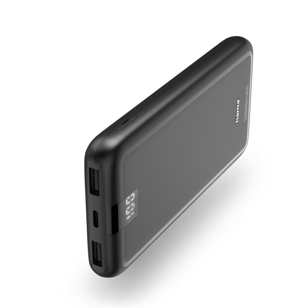 Hama Power Pack "Performance 10", 10000mAh, 3 Ausgänge: USB-C, 2x USB-A, Anthrazit