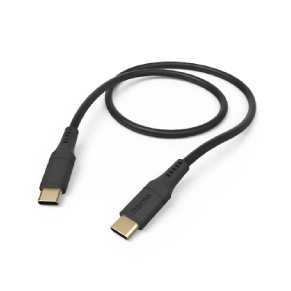 Hama Ladekabel "Flexible", USB-C - USB-C, 1,5 m, Silikon, Schwarz