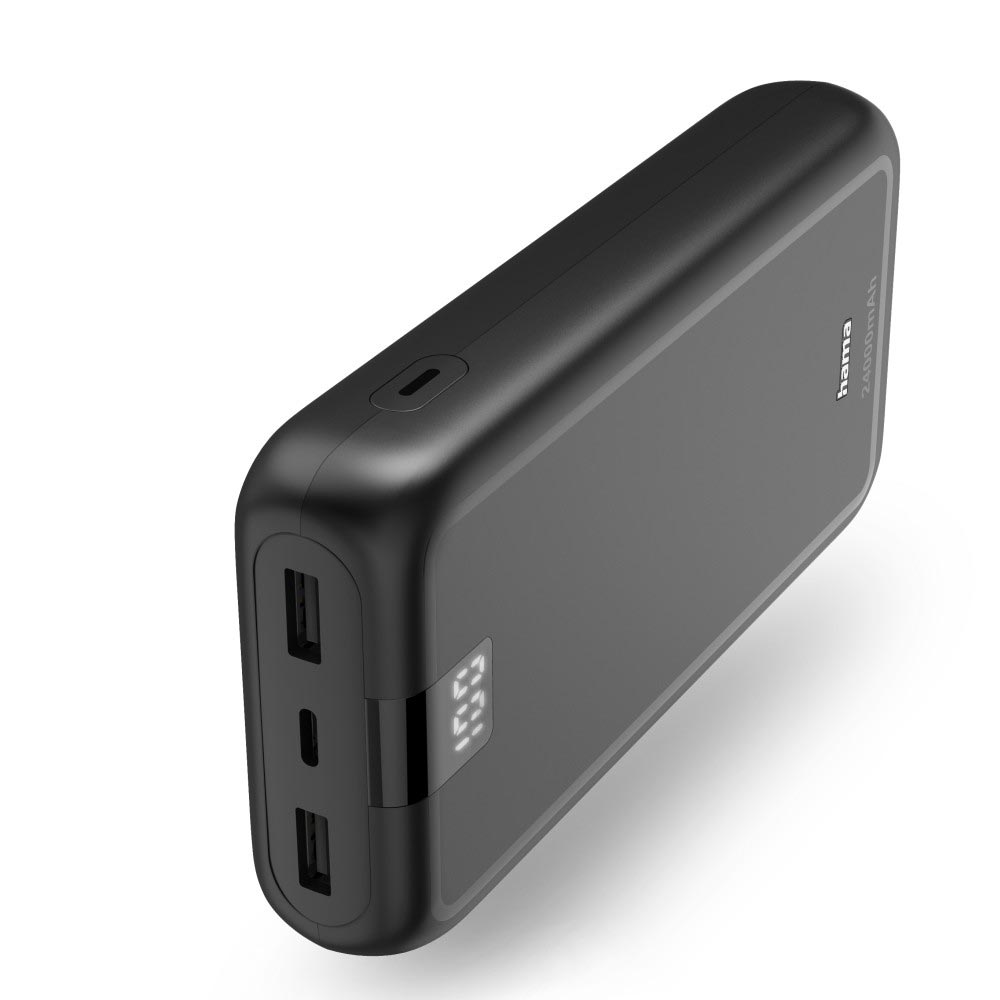 Hama Power Pack "Performance 24", 24000mAh, 3 Ausgänge: USB-C, 2x USB-A, Anthrazit