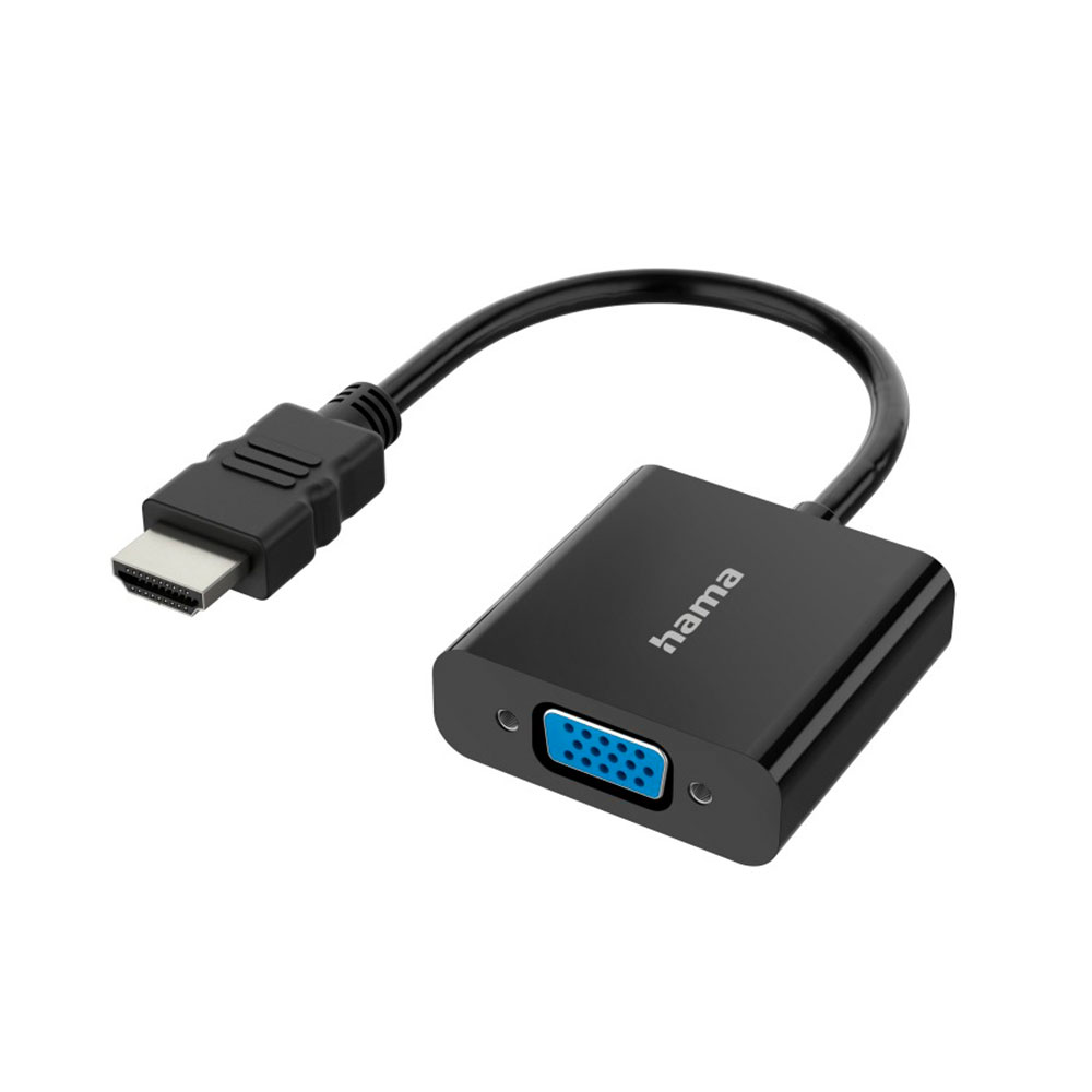 Hama Video-Adapter, HDMIT-Stecker - VGA-Buchse, Audio-Buchse, Full-HD 1080p