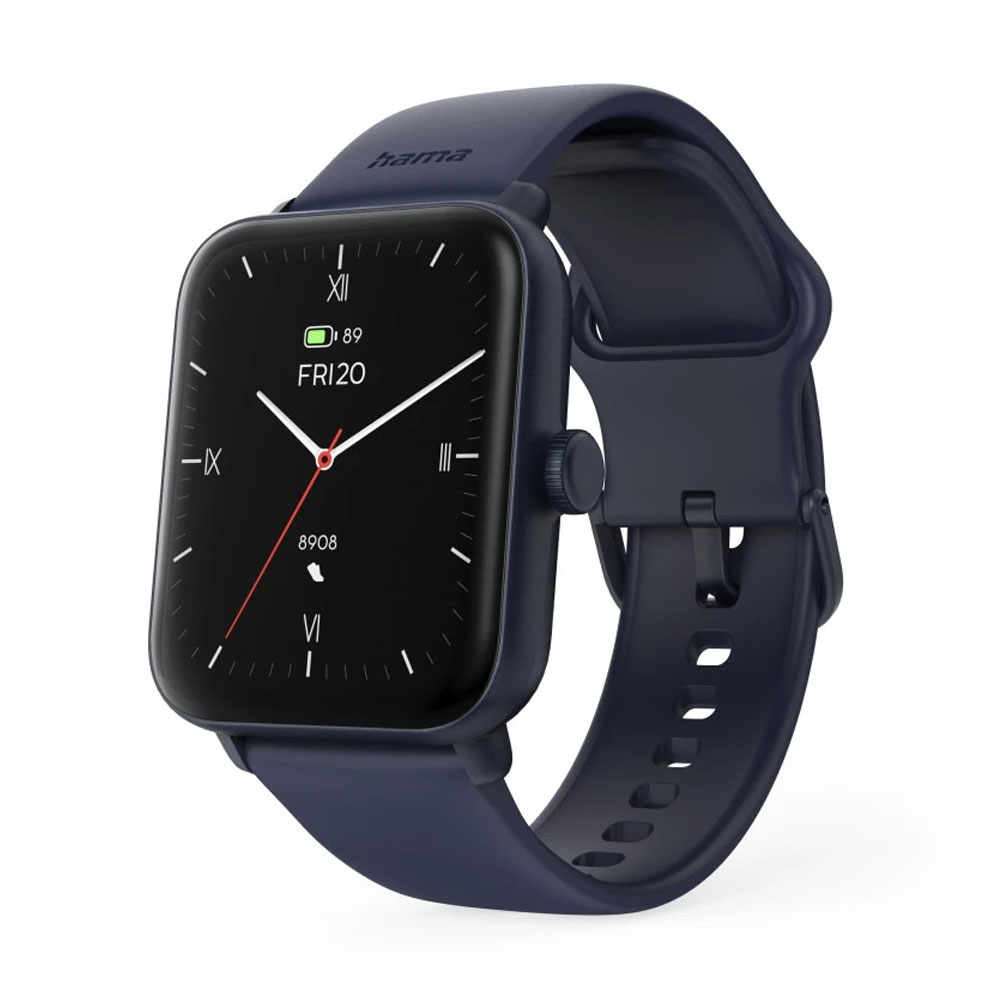 Hama Smartwatch "6010", GPS, TFT-Display 44 mm, Telefonfunktion, wasserdicht blau