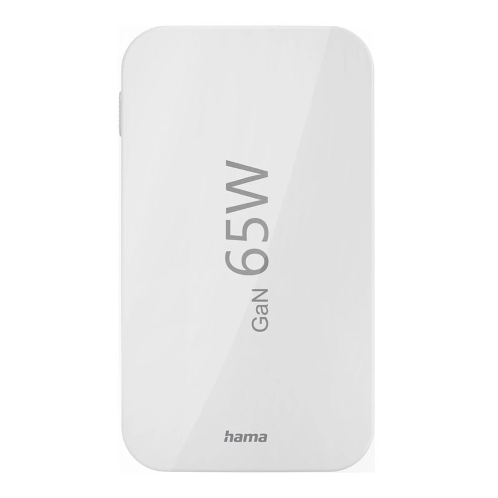 Hama Schnellladegerät, 2x USB-C, 1x USB-A, flaches Mini-Ladegerät, PD, 65 Watt, weiss